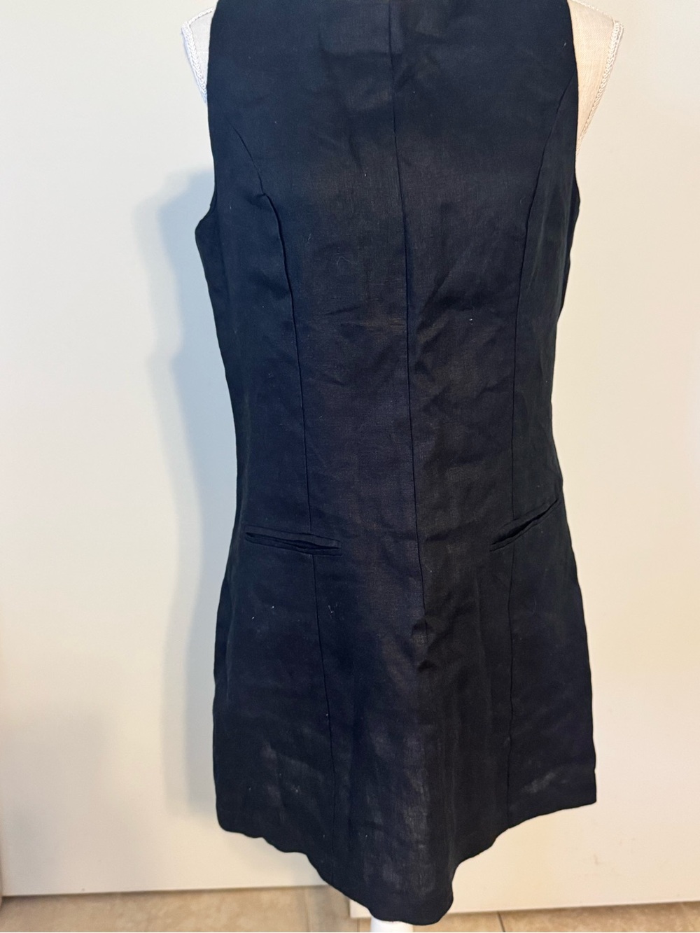 Reformation Black Sleeveless Mini Shift Dress